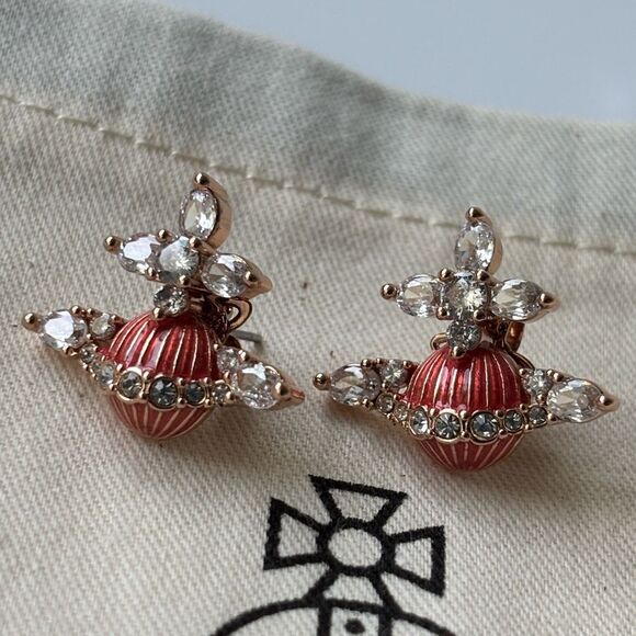 NWOT Vivienne Westwood Rose Gold Mireille Earrings - Picture 5 of 9
